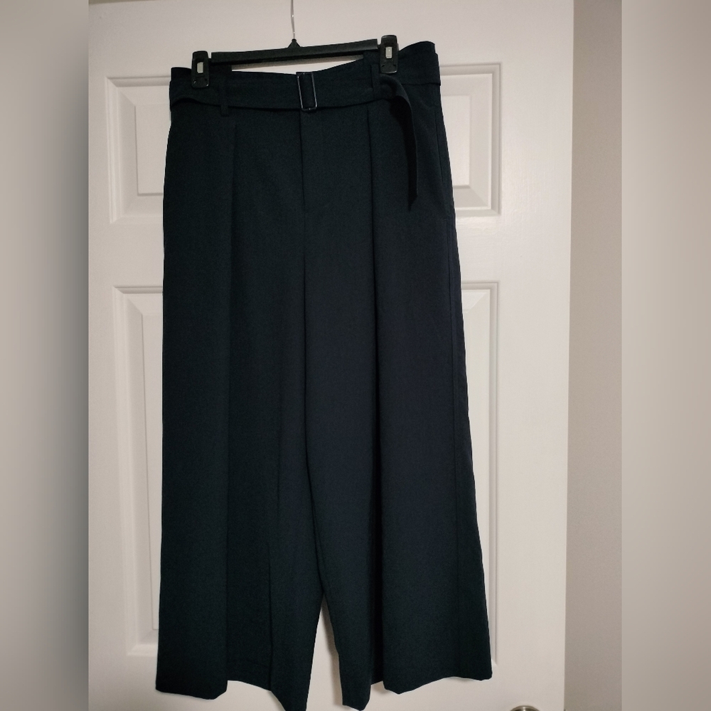 Vine Belted Cropped Wide Leg Pants Size 8